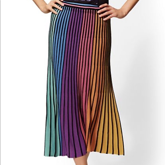 New York & Company Dresses & Skirts - 7th Avenue Rainbow Knit Midi Skirt Size XL